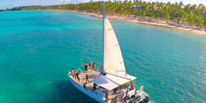 Party Boat from Sky Punta Cana Bavaro Saona Island Tour Saona Island Small Group VIP ✅ Canto De La Playa + Mano Juan Village