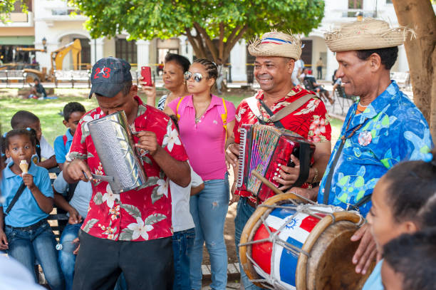Street musicians in the Dominican Republic. Santo Domingo