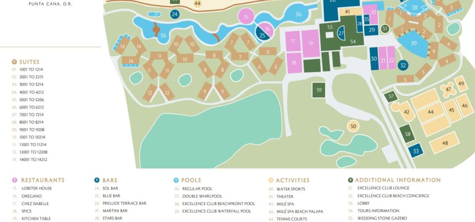 Excellence Punta Cana hotel Map