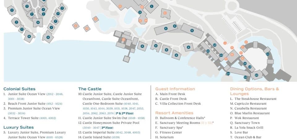 Sanctuary Cap Cana Hotel Map