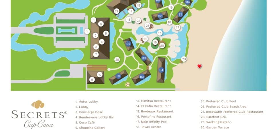 Secrets Cap Cana Resort & Spa Hotel Map